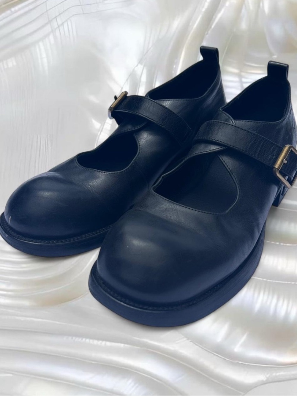 Jeffrey Campbell black leather Mary Jane shoes - Picture 3 of 10